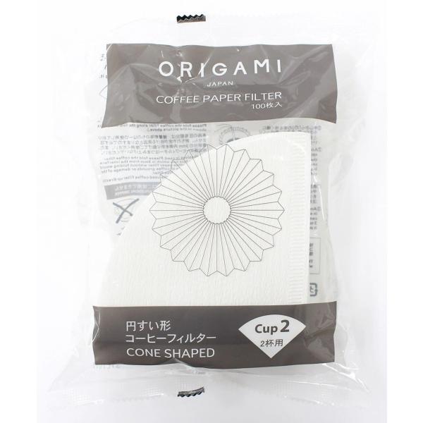 オリガミ ORIGAMI Paper Filter ペーパーフィルター 2杯用 100枚入り 円すい...