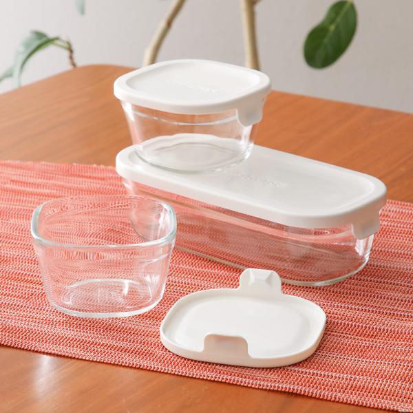 iwaki 蓋をしたままレンジOK！イワキ 耐熱ガラス パック＆レンジ 角型3点セット ホワイト 爆...