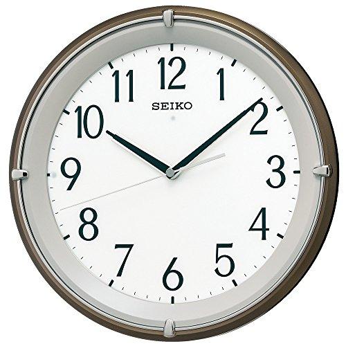 セイコークロック(Seiko Clock) 掛け時計 自動点灯 電波 アナログ 夜でも見える 茶 メ...