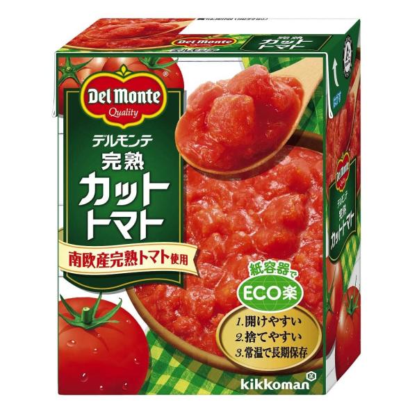 キッコーマン食品 デルモンテ 完熟カットトマト 紙パック トマト缶 缶詰 388g×12個