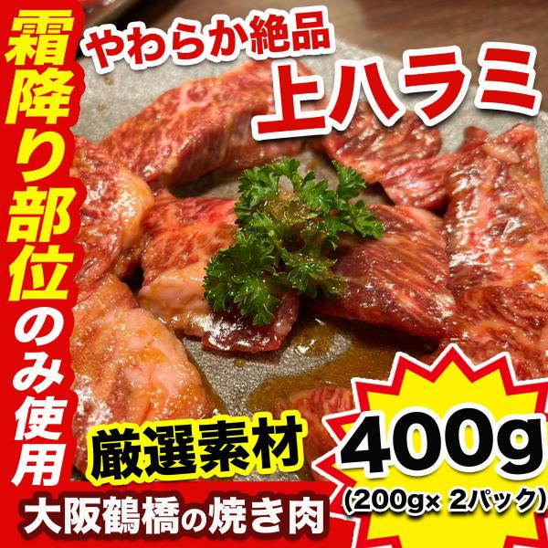 牛ハラミ 国産牛　400g ( 200g× 2パック) BBQ 肉 ハラミ ホルモン 牛肉 上ハラミ...