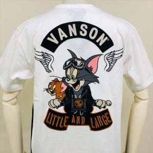 VANSON × TOM and JERRY　バンソン　トムとジェリー　コラボレーション モデル　半袖 Tシャツ　ホワイト　TVJ-2418｜phnagamachi