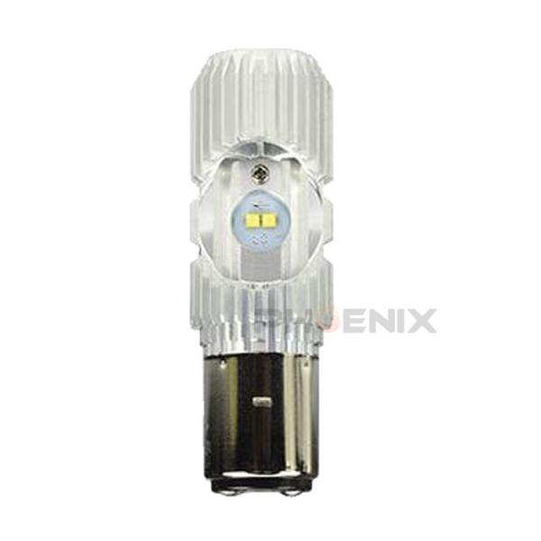 ヘッドライト LED 1個 BA20d 高光度 バルブ ホワイト 6500k 10W＋10W 140...