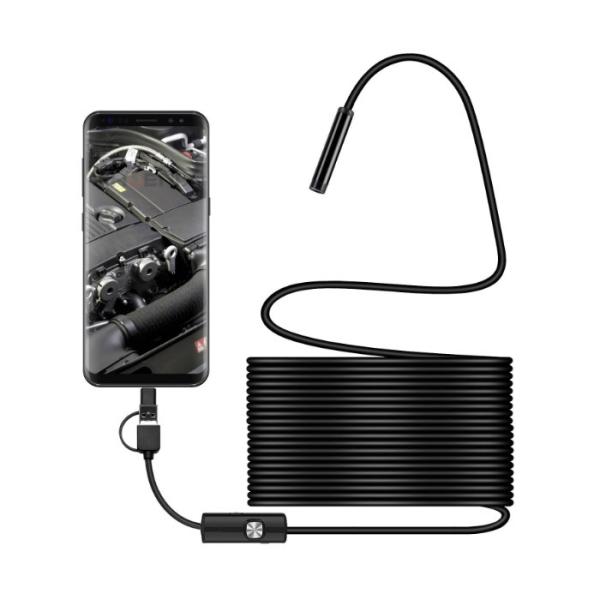 内視鏡 カメラ スマホ マイクロスコープ ファイバースコープ 10m Type-C USB micr...