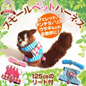 小動物用ハーネス フェレット テン チンチラ リス ウサギ お散歩 リード/スモールペット ハーネス