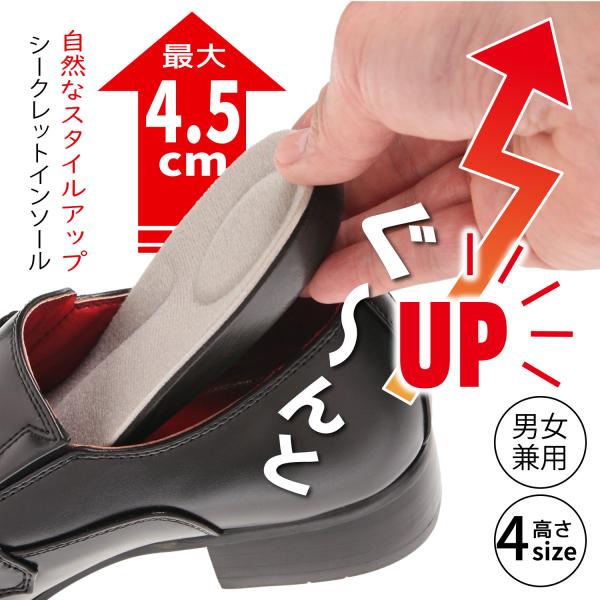 インソール シークレットインソール 高さ4段階 約1.5cm 2.5cm 3.5cm 4.5cm 選...