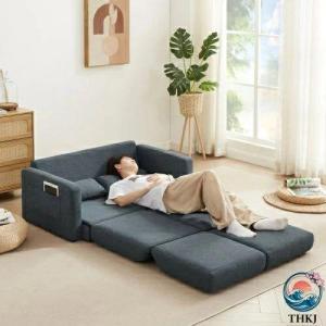 sofa ソファ 2 人掛け 収納付き ファブリック 両側に肘掛け付き 木脚外し可能 ローソファ コンパクト ひとり暮らし カウチソファー おしゃれ おすすめ
