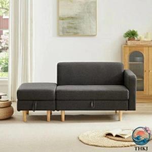 One Arm 2 sofa ソファ 人掛け 収納付き オットマン付き ファブリック 肘掛け 木脚外し可能 ローソファ コンパクト ひとり暮 おしゃれ 空間になじむ