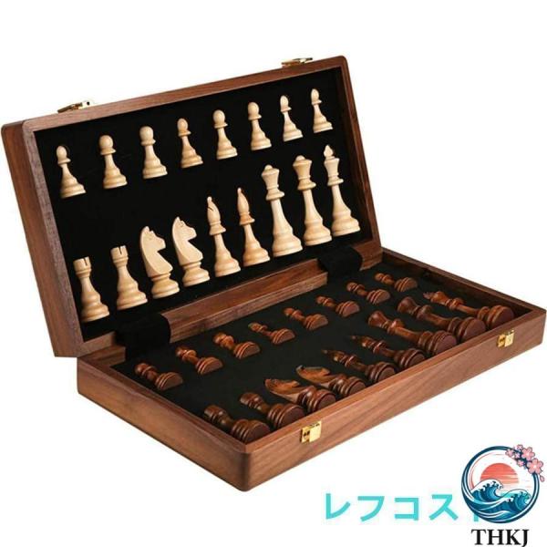 チェス 木製チェスセット 折りたたみ式木製チェスセット 家族団らん 折りたたみ式木製チェスボックス ...