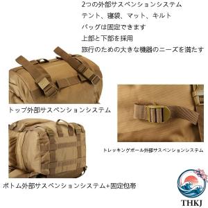 100L 大容量アウトドアキャンプリュック 男...の詳細画像5