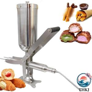手動クリーム充填機 5L ドーナツ充填機 業務用 家庭用 ラテンフルーツ パン芯クリーム充填機 304 ステンレス製 パフ充填用 チュロス チョコレート ジャム充填機