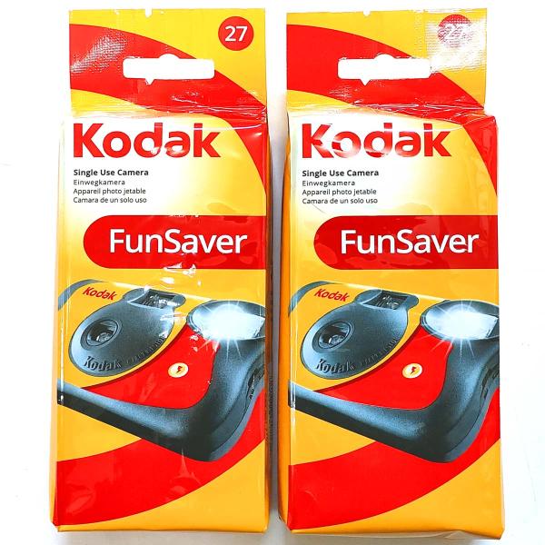 【2個】コダック FunSaver 800-27枚撮 フラッシュ付 レンズ付フィルム 使い捨てカメラ...