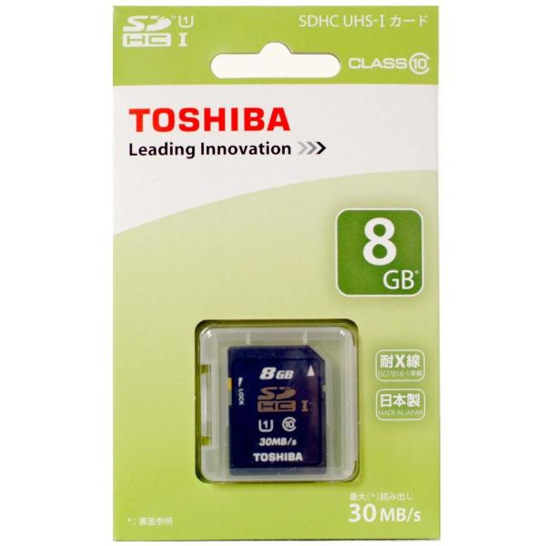 SDHCカード【8GB】CLASS10 東芝 30MB/s UHS-I対応 耐X線★TOSHIBA ...