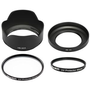 ４点セット 互換 レンズフード HB-90A と HN-40 , UVフィルター 62mm と 46mm Z DX 50-250mm f/4.5-6.3 VR Z DX 16-50mm f/3.5-6.3 VR 用 レンズフード｜photolife