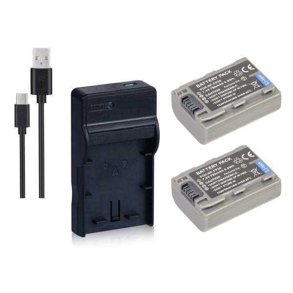 DC04 USB型充電器 BC-TRV BC-TRP と ソニー NP-FP50 互換バッテリー2個...