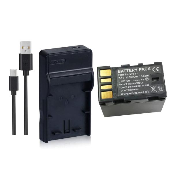 DC36 USB型充電器 AA-VF8 と ビクターJVC BN-VF823 互換バッテリーのセット