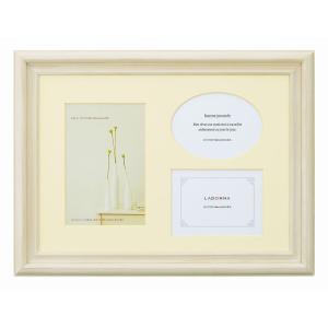 フォトフレーム A4 DF44-A4-WH ラドンナ フレンチ アンティーク風 写真立て 壁掛け 卓上 シャビー おしゃれ かわいい レトロ 複数枚 3枚 台紙付き 絵はがき