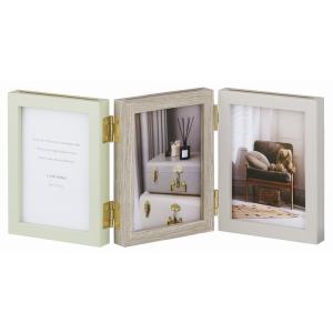 LADONNA ラドンナ　フォトフレーム　メタルガラス　写真立て　新品未使用 LADONNA（ラドンナ） フォトフレーム 3面 L判 卓上 おしゃれ 写真立て