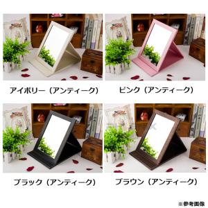 卓上ミラー 折りたたみ 大型 化粧鏡 PUレザ...の詳細画像2