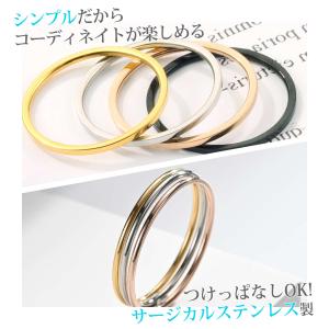 指輪 レディース メンズ シンプル リング 金...の詳細画像1