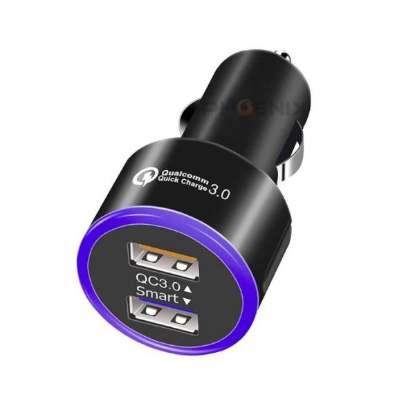 シガーソケット USB 2連 急速充電 充電器 クイックチャージ QC3.0 スマートIC 24V ...