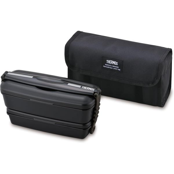 サーモス 弁当箱 2段 フレッシュランチボックス 900ml ディープブラック DJB-906W D...
