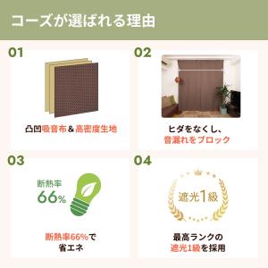 防音カーテン 遮音カーテン 完全遮光 5重構造...の詳細画像2