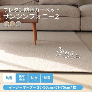 防音ラグ 防音マット サンシンフォニー2イージーオーダー25-50cm×51-75cm 防炎 防音カーペット 防音シート 騒音対策 床 ダイニング 足音 防振マット 子供