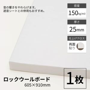 防音専門ピアリビング 吸音材 防音パネル ロックウールボード 605×910