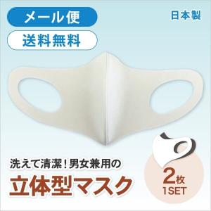 洗えて清潔！男女兼用の立体型マスク「ぷるピッタマスク」（Rサイズ）2枚セット｜piary530