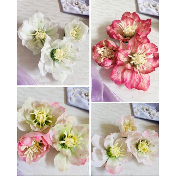 クリスマスローズ髪飾り