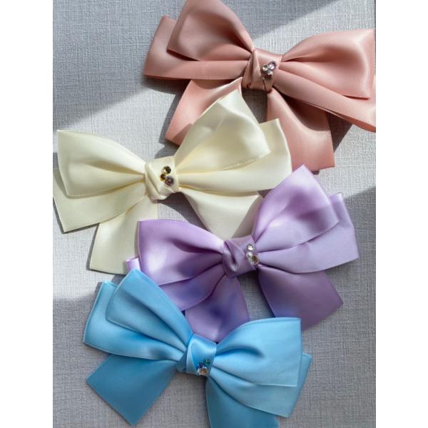 ラインストーンリボンクリップ