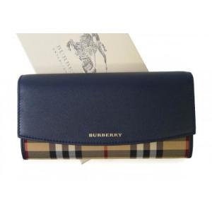 バーバリー BURBERRY 財布 サイフ さいふ 長財布 レディースホースフェリー二つ折(ブルーカーボン）｜piazza