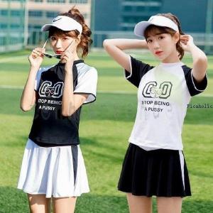 水着 レディース 高校生 中学生 10代 20代 3点セット 授業 プール ラッシュガード 体型カバー 大きいサイズ スポーツ スクール スポーティー おしゃれ 4795