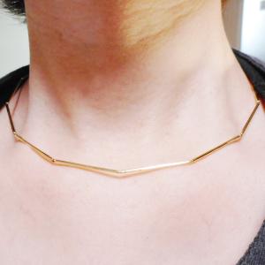 オメガネックレス k18 YG/WG ホワイトゴールドメイン 約3.0mm幅 約45cm