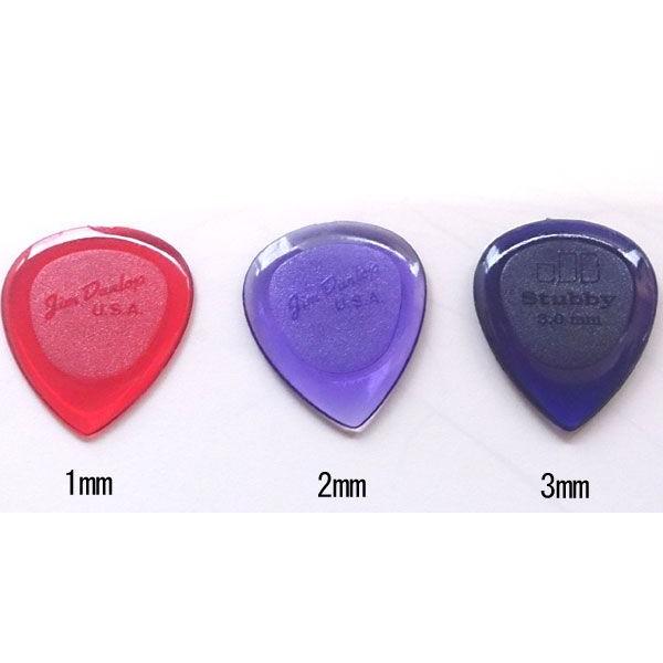 Jim Dunlop　ギターピック　Stubby 474 1.0, 2.0 3.0 mm