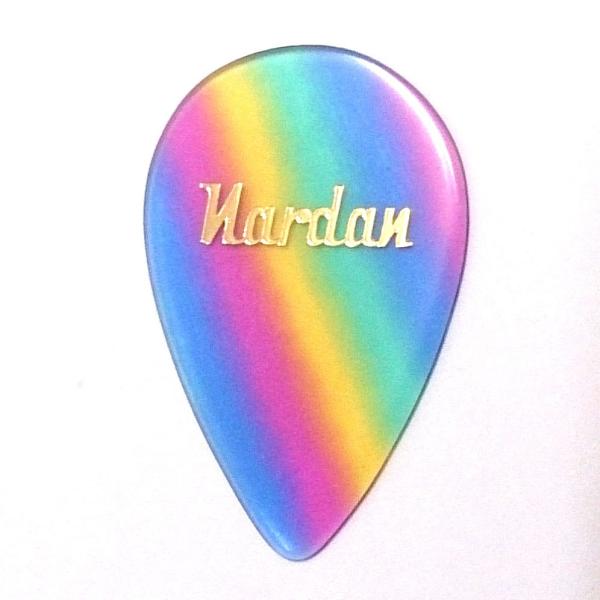 ナルダン ピック 大正琴ピック ティアドロップ形レインボー柄 F-114