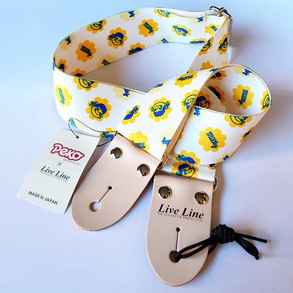 Peko ×　Live Line　ぺこちゃん ギター ストラップ　イエロー