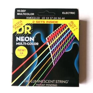 DR Strings DR弦 エレキギター弦 NMCE-2/10 マルチカラー ネオン コーテッド MEDIUMゲージ 2セットパック