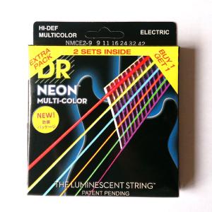 DR Strings ＤＲ弦　エレキギター弦 NMCE-2/9 マルチカラー ネオン　コーテッド LITEゲージ 2セットパック｜pick-store