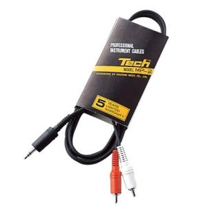 TECH 2chケーブル Mini Streo(オス) X 1 ⇔ PIN(オス) X 2 2m M...