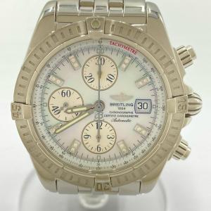 ブライトリング クロノマットレボリューション マザーオブパール ダイヤ16P A13356(A156A70PA) 自動巻 メンズ 腕時計 BREITLING ◆2004