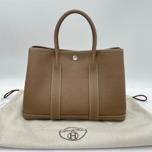 美品 HERMES エルメス ガーデンパーティTPM ネゴンダ エトゥープ シルバー金具 Z刻印 トートバッグ ハンドバッグ ◆2004