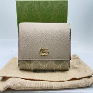 未使用同等 GUCCI グッチ ダブルG バイカラー ミディアムウォレット GGスプリーム 598587 二つ折り財布 ◆2004