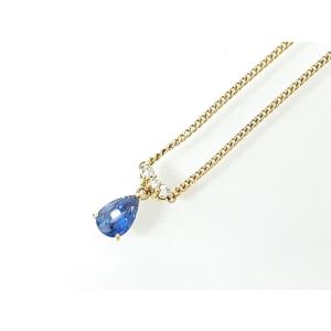 サファイア ダイヤモンド ネックレス K18 3.79g S0.98ct 40cm ソーティング付 磨き済 ◆3105/高林店 KT