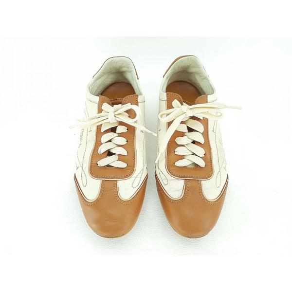 ルイヴィトン ローカットスニーカー レディース ブラウン×アイボリー 36(約23ｃｍ）GO0095...