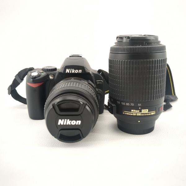 稼働品 ニコン デジタル一眼レフカメラ D40 レンズ2本セット 18-55mm 55-200mm ...