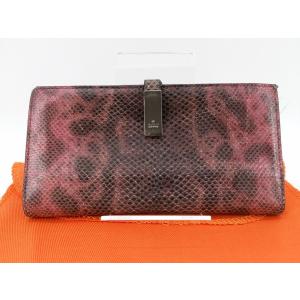 GUCCI グッチ Ｗホック パイソン 035 0416 長財布 二つ折り レッド 系
