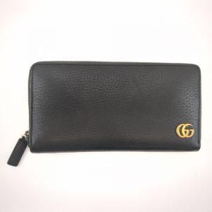 グッチ 長財布 GGマーモント 428736 ブラック ラウンドファスナー GUCCI  レザー ジッピーウォレット◆3107/SBS通り店｜pickupjapan