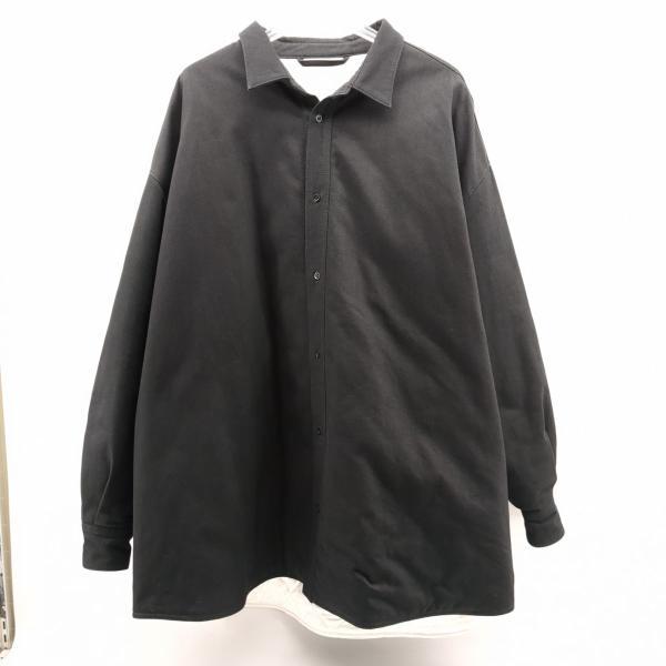 ラフシモンズ オーバーサイズ シャツジャケット 710-010031 SIZE 46 ブラック×ホワ...